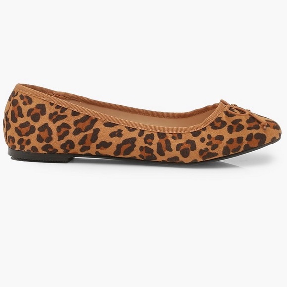 Boohoo Leopard Print Ballet Flats Sz 7 - Picture 4 of 6